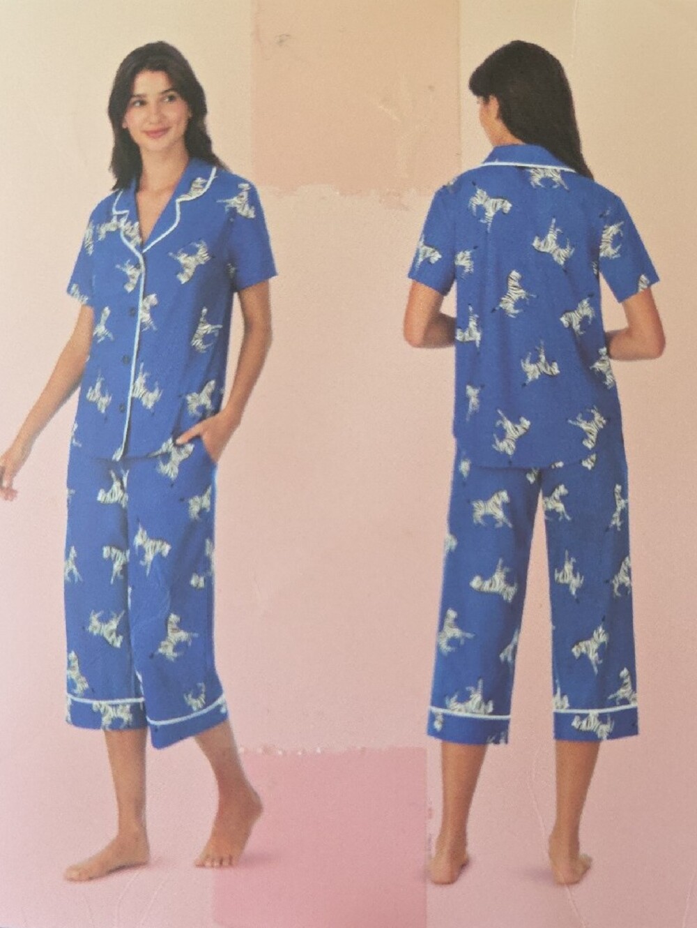 Room Service Ladies Notch Collar Capri PJ